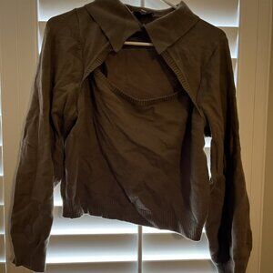 And other stories Size Large (L) Women's Brown Classic Cardigan Sweater